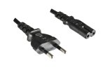 Καλώδιο τροφοδοσίας KOREA 2pin προς C7, H05VVH2-F, 0.75mm², KOR 2pin/IEC 60320-C7, KTL, μαύρο, μήκος 1.80m